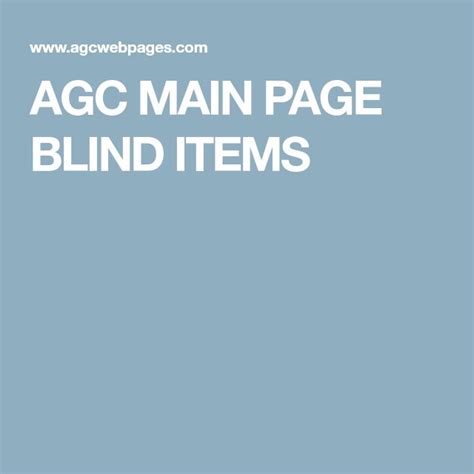Agc blind - DECEMBER BLIND ITEM 2022. NOTE: Guesses in italics are only guesses; guesses in RED are a link to the solution or substantial clues. 1. ENTERTAINMENT LAWYER 12/01 **1** After the horror show that was the debut of this television show on a cable channel, the channel is testing out behind the …